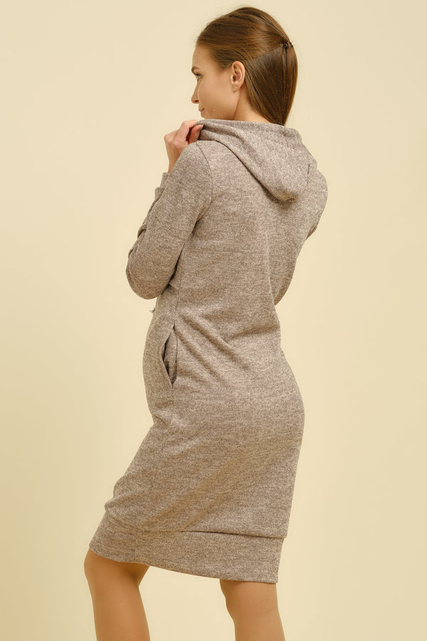 Rochie pentru gravide și alăptare cu glugă