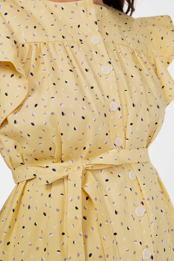 Bluză din bumbac pentru gravide și alăptare cu mâneci cu volane