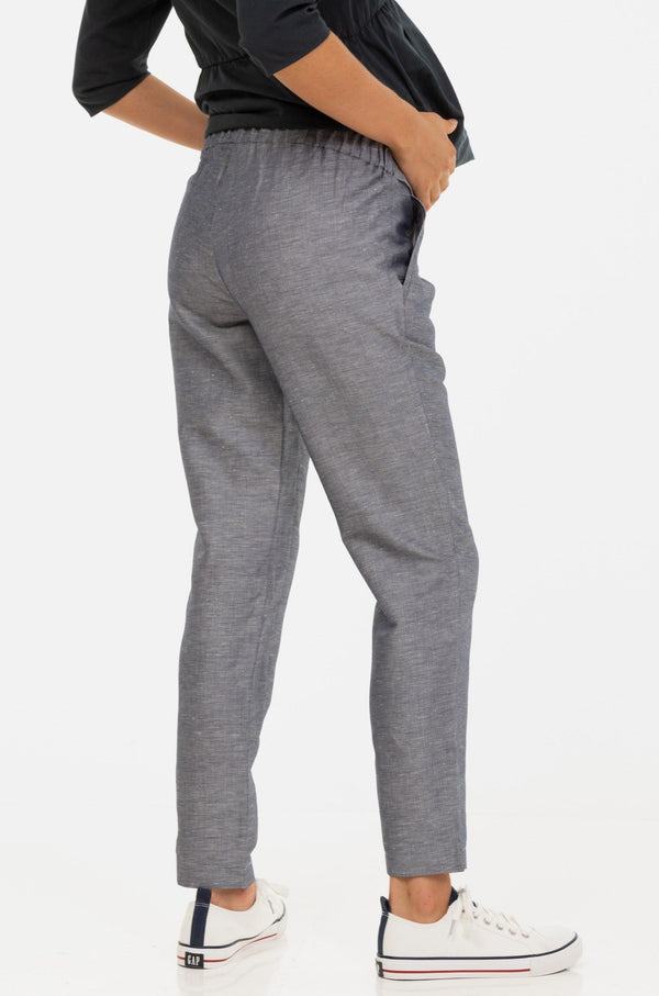 Pantalon din bumbac pentru gravide cu curea