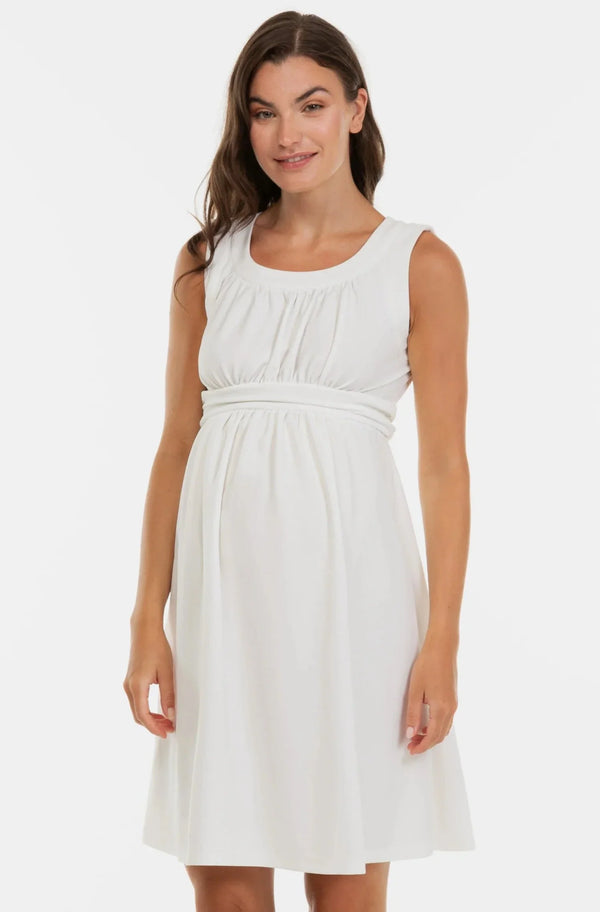 Rochie elegantă pentru gravide în ecru