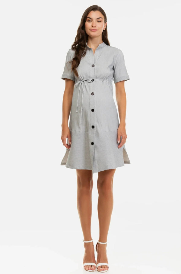 Rochie-cămașă cu dungi pentru gravide și alăptare