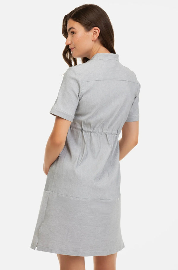 Rochie-cămașă cu dungi pentru gravide și alăptare