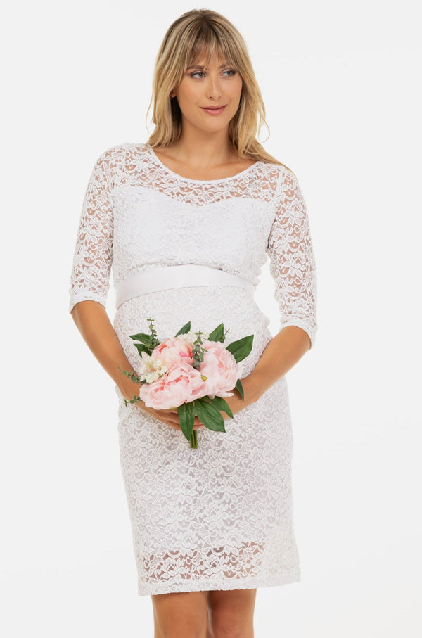 Rochie de mireasă din dantelă pentru gravide și alăptare