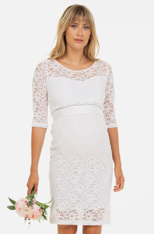 Rochie de mireasă din dantelă pentru gravide și alăptare