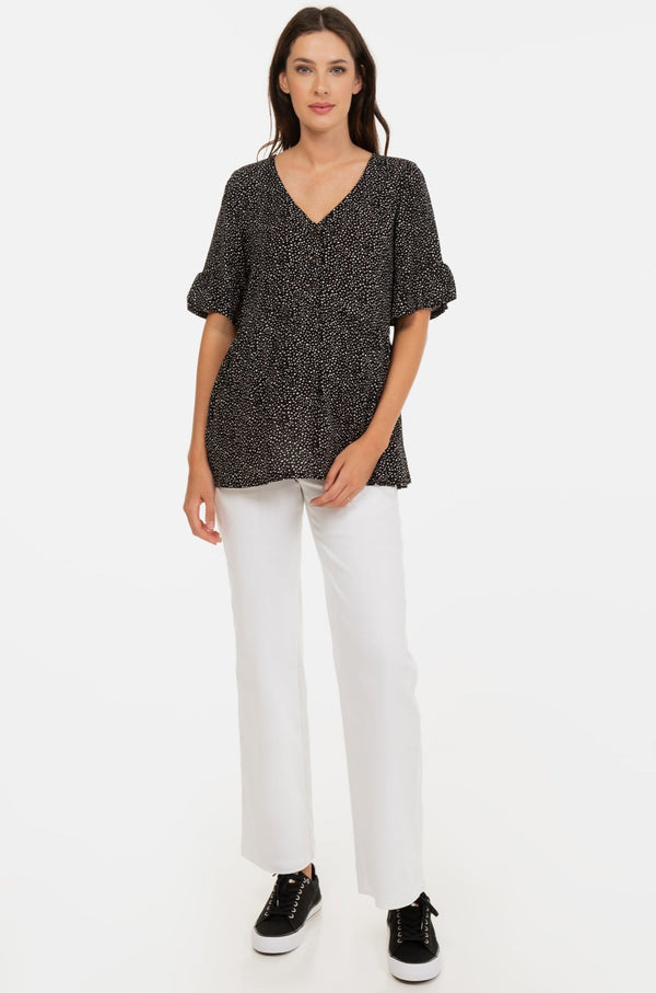 Bluză pentru gravide și alăptare cu volane