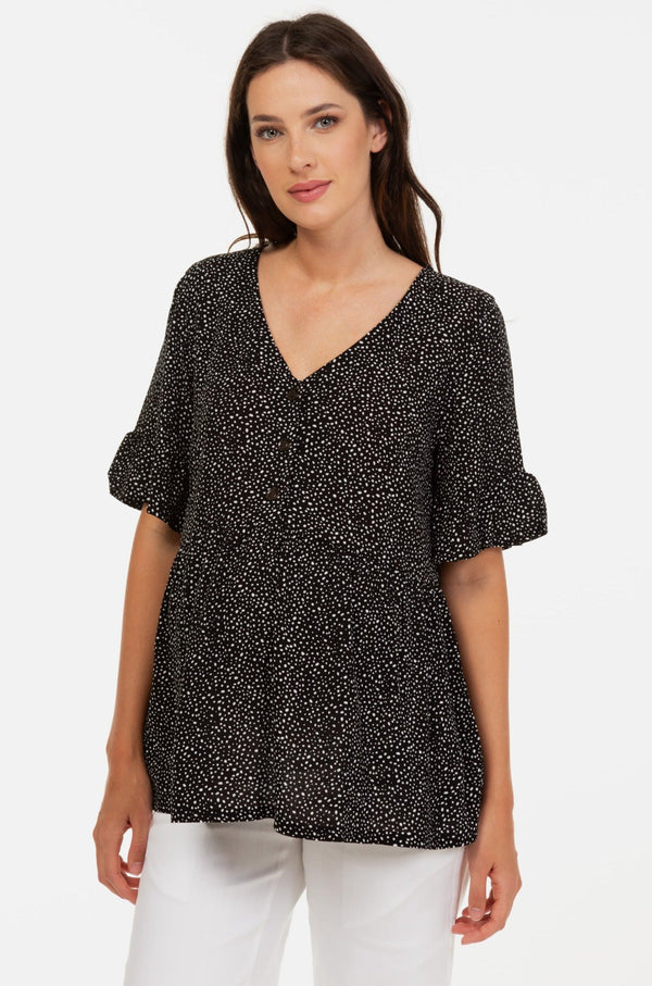 Bluză pentru gravide și alăptare cu volane