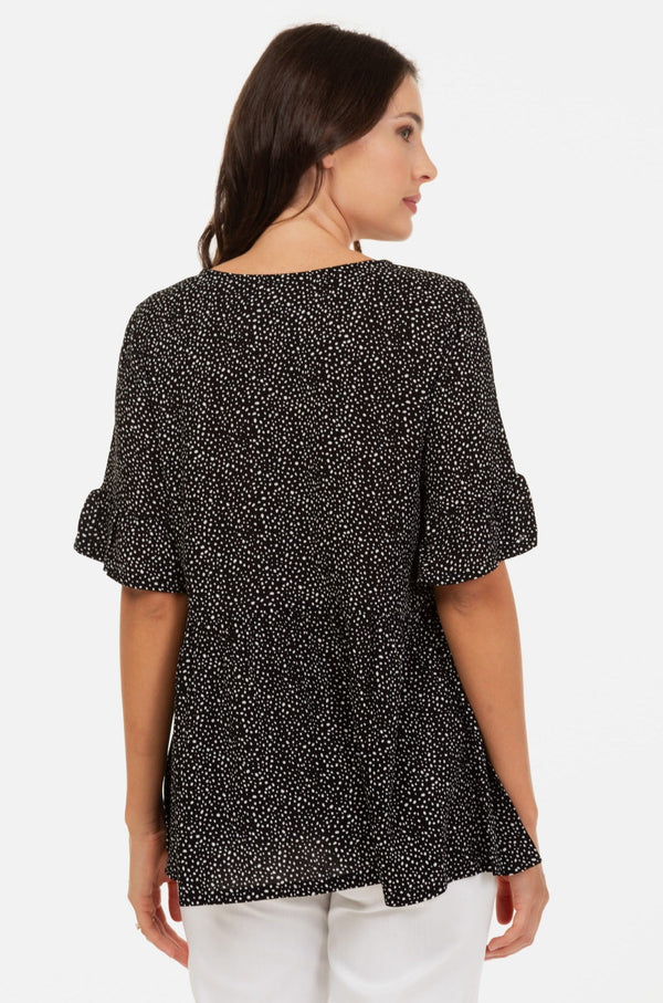 Bluză pentru gravide și alăptare cu volane