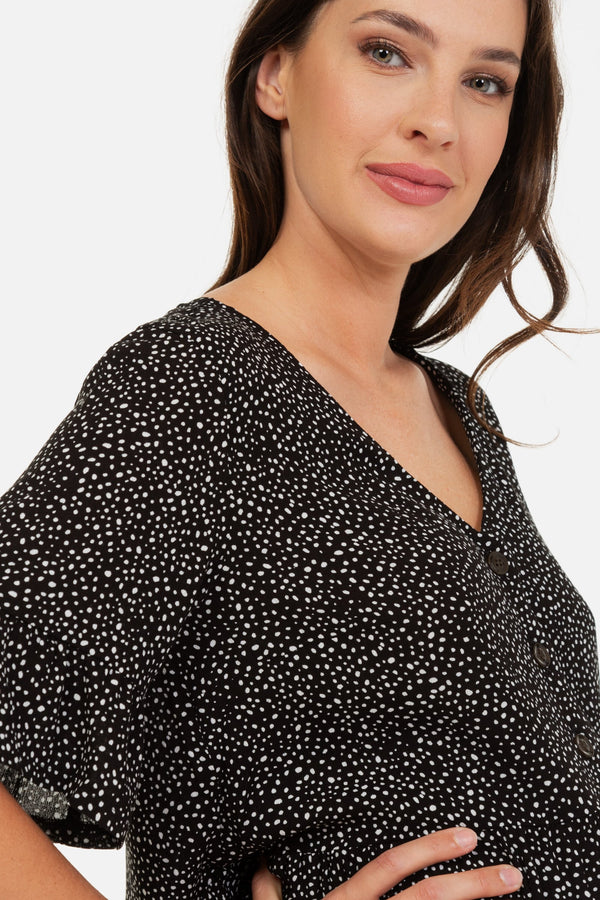 Bluză pentru gravide și alăptare cu volane