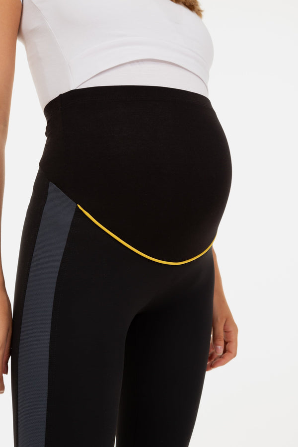 Colanți sport pentru gravide cu benzi laterale