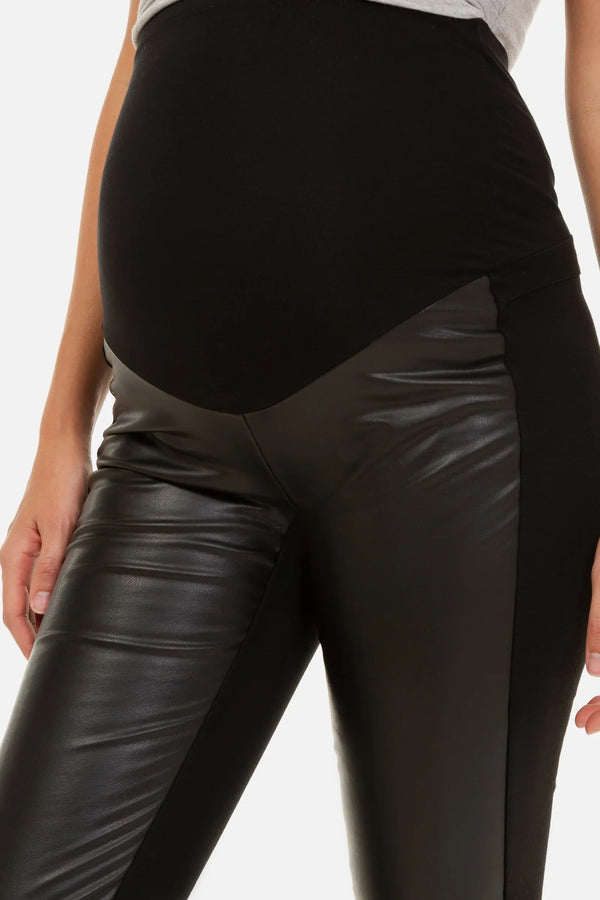 Colanți din imitație de piele pentru gravide