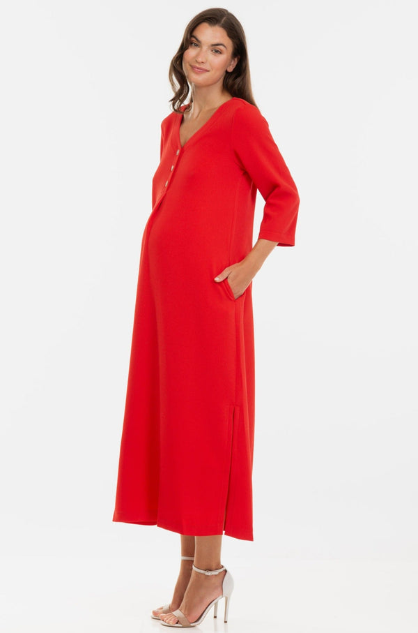 Rochie lungă cu fante pentru gravide și alăptare