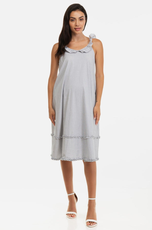 Rochie evazată din bumbac pentru gravide