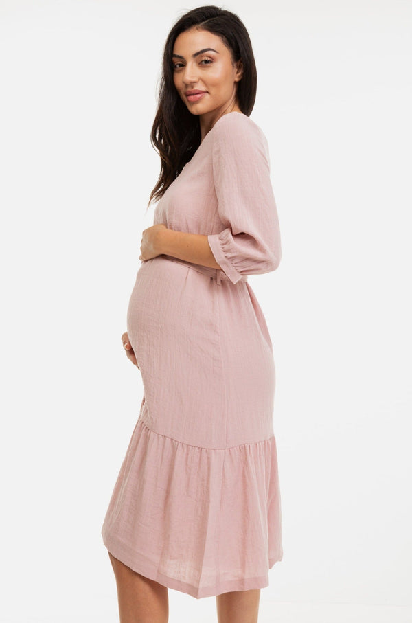 Rochie cu tiv cu volănașe pentru gravide și alăptare