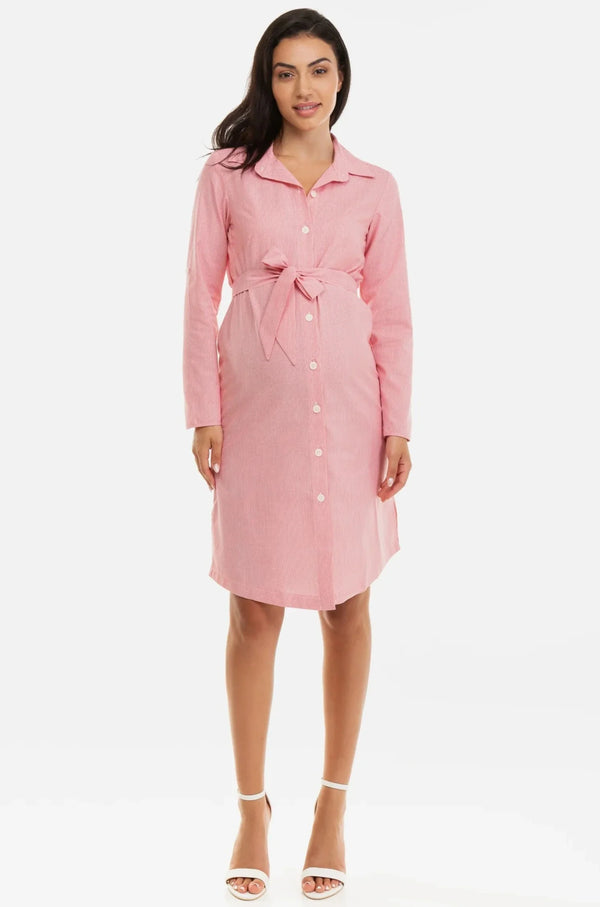 Rochie-cămașă din bumbac pentru gravide și alăptare