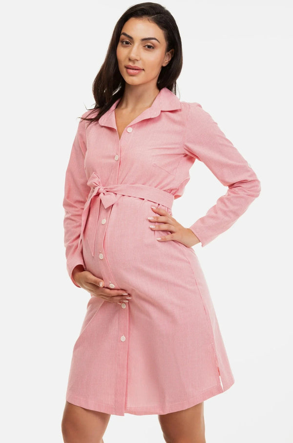 Rochie-cămașă din bumbac pentru gravide și alăptare