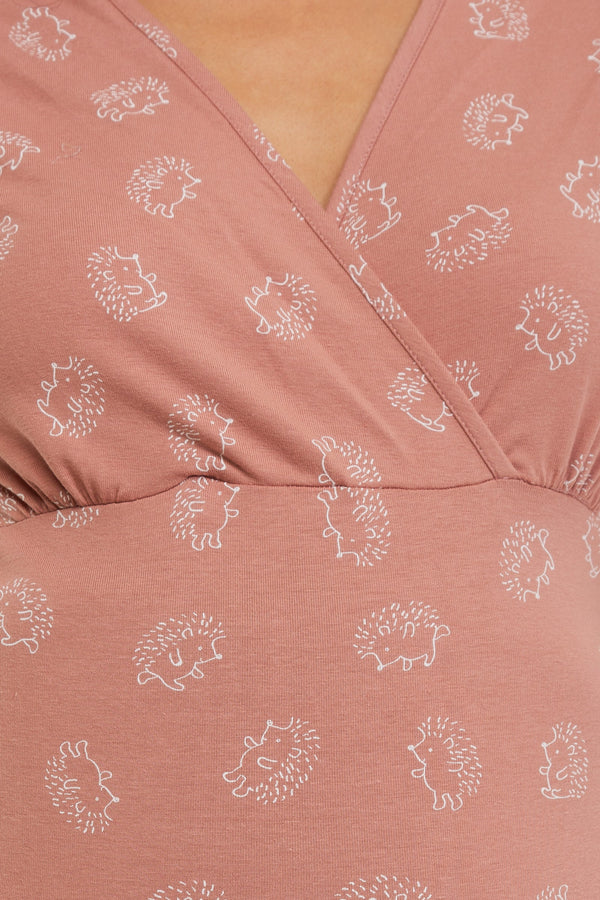 Pijama bumbac pentru gravide și alăptare Rose