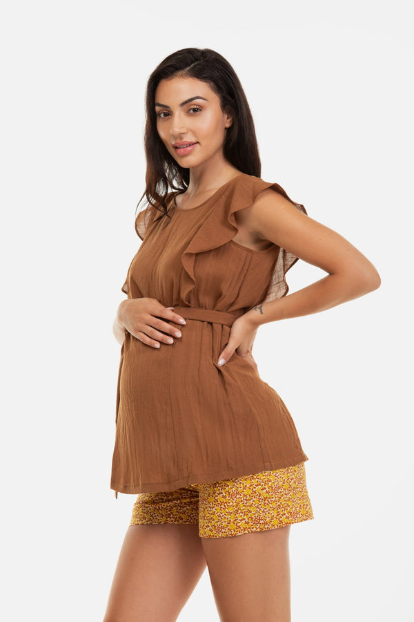 Bluză cu volane pentru gravide și alăptare