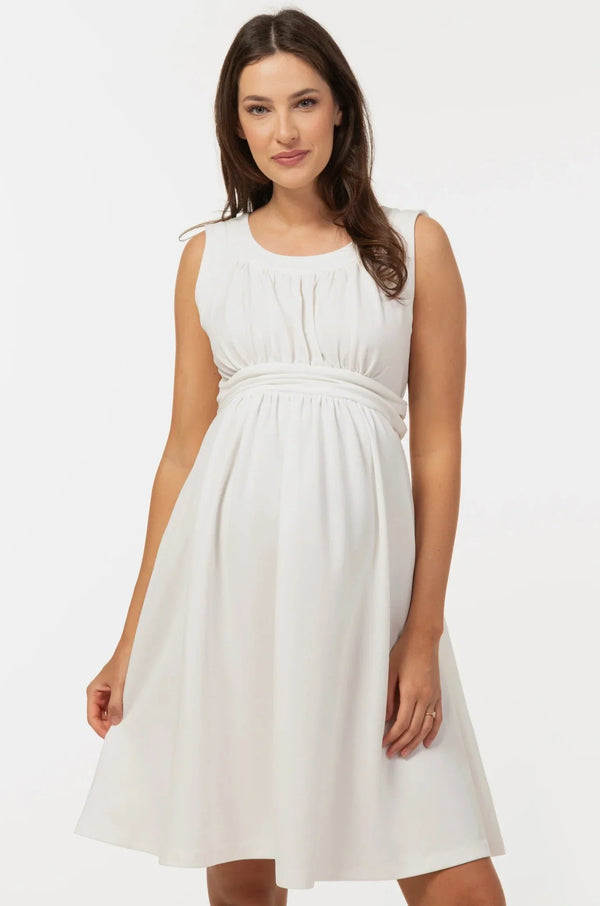 Rochie elegantă pentru gravide în ecru