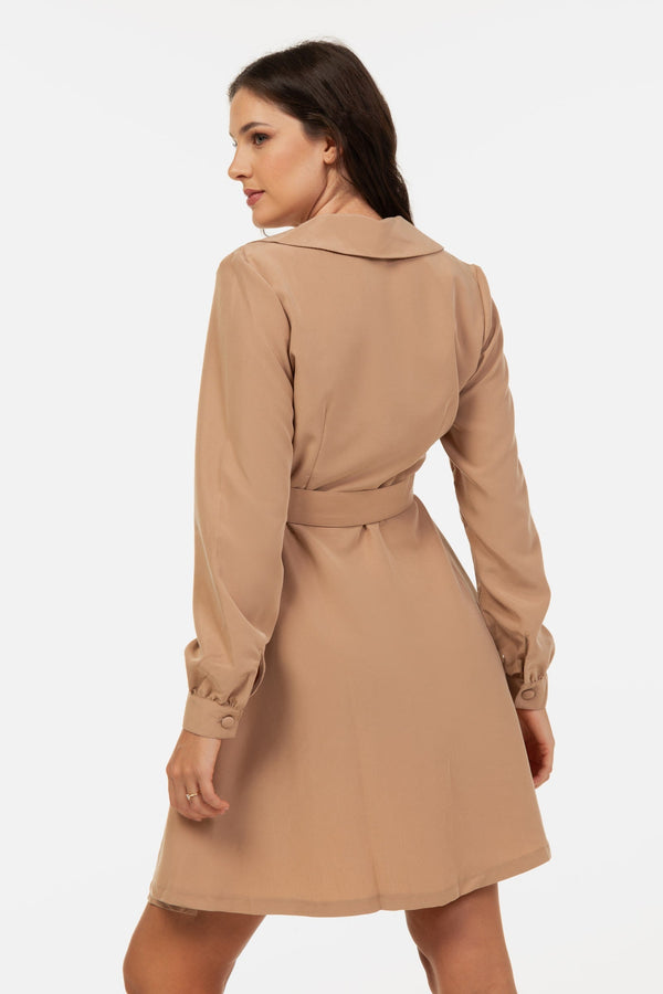 Rochie pentru gravide și alăptare cu guler - bej