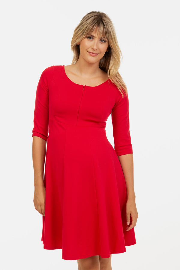 Rochie de seară roșie pentru gravide și alăptare