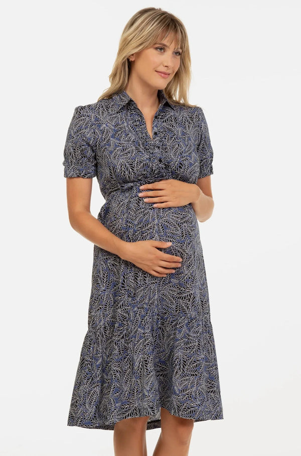 Rochie pentru gravide și alaptare cu gulerul cu volane