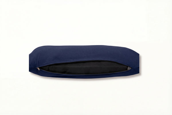 Pernă pentru gravide și alăptare 3 în 1 - bumbac organic - albastru închis