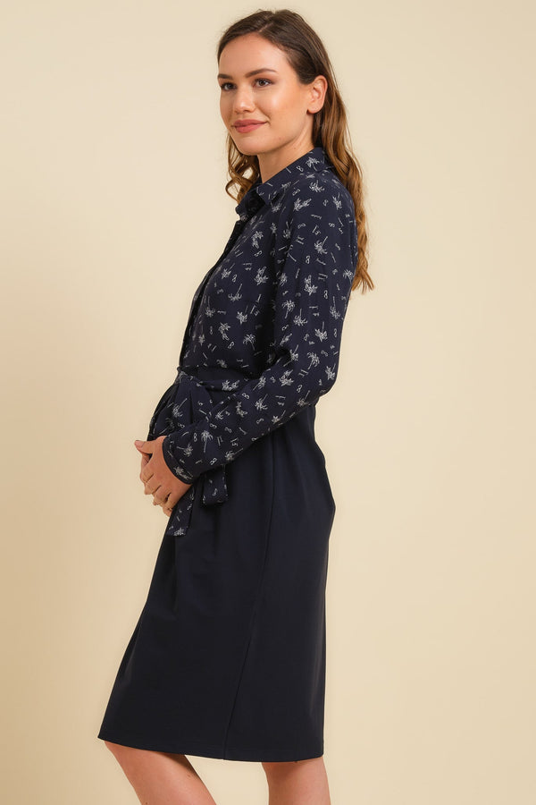 Rochie pentru gravide și alăptare cu partea superioară imprimată