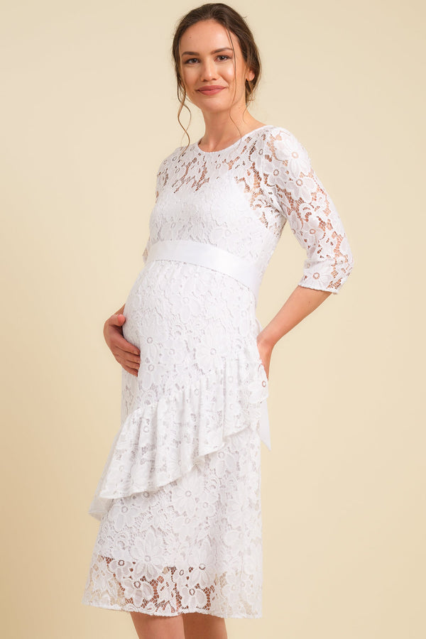 Rochie de mireasă din dantelă pentru gravide