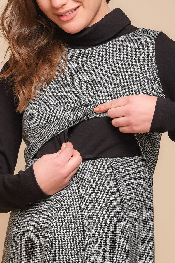 Rochie pentru gravide și alăptare cu guler polo