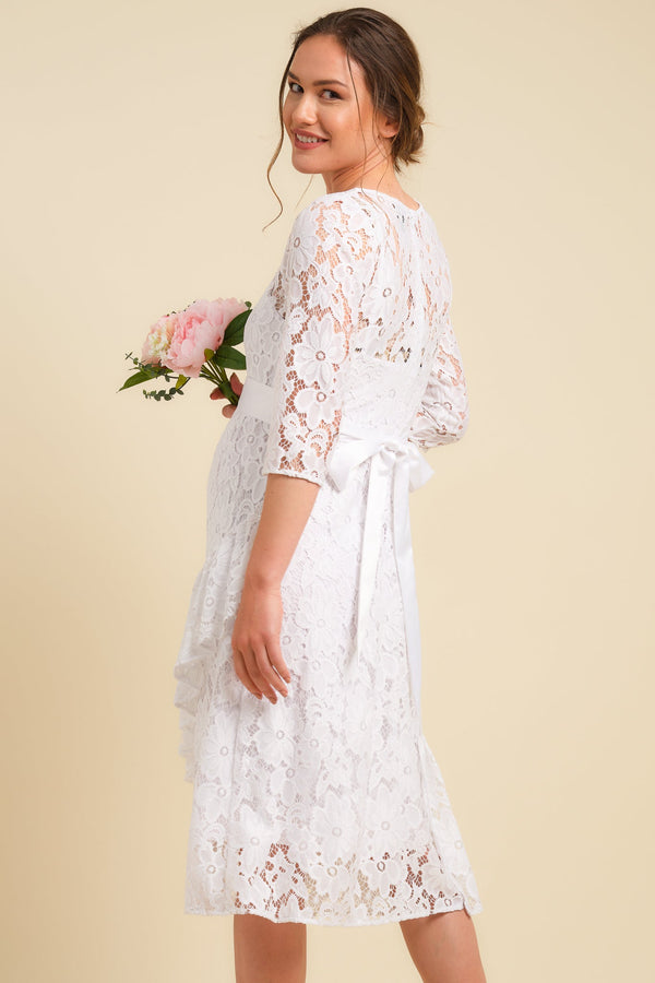 Rochie de mireasă din dantelă pentru gravide