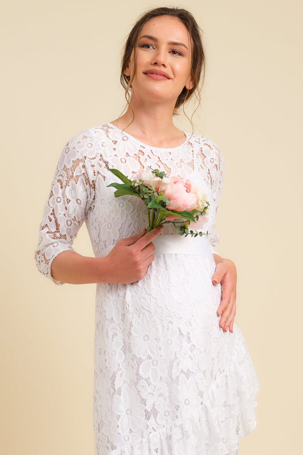 Rochie de mireasă din dantelă pentru gravide