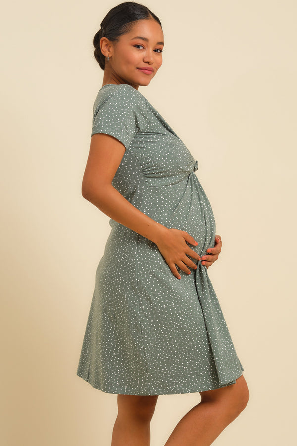 Rochie din bumbac cu nod pentru gravide