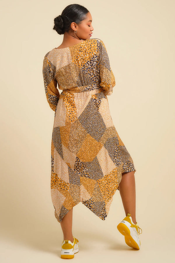 Rochie asimetrică cu imprimeu pentru gravide și alăptare