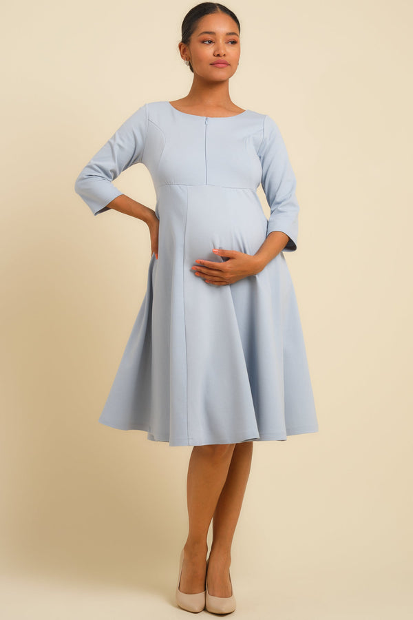 Rochie de seară pentru gravide și alăptare - albastru deschis