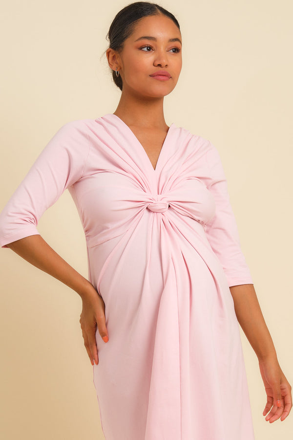 Rochie din bumbac cu nod pentru gravide