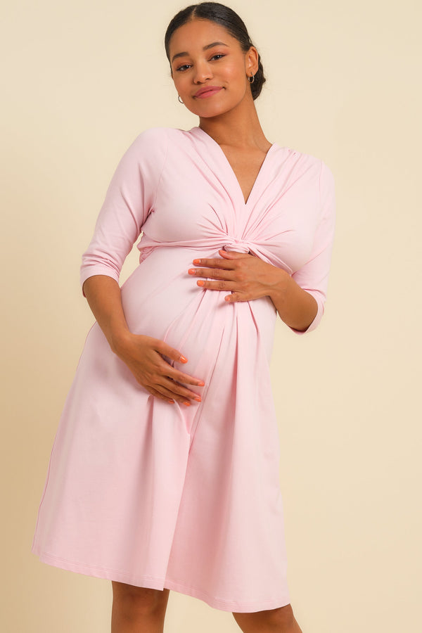 Rochie din bumbac cu nod pentru gravide
