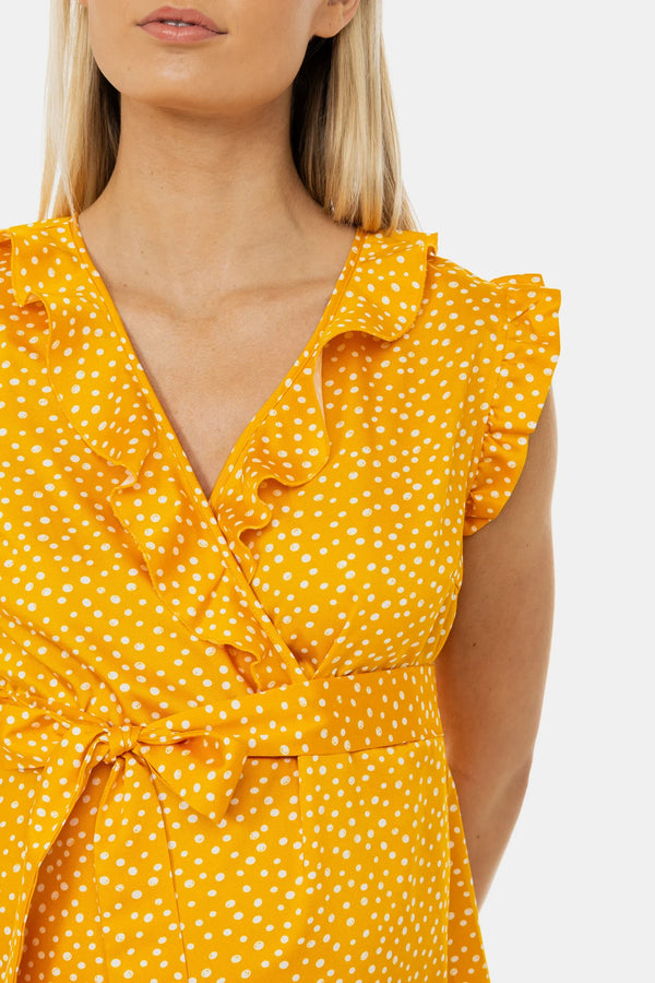 Rochie din satin cu volane pentru gravide și alăptare