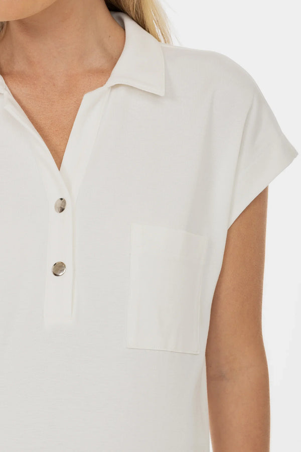 Rochie-cămașă pentru gravide cu guler și buzunare – ecru