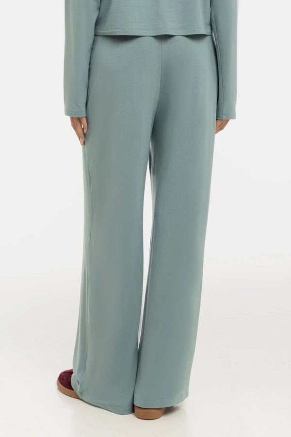 Pantaloni evazați moi din modal pentru gravide – salvie