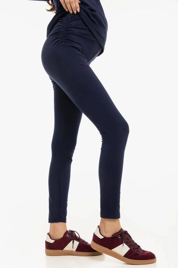 Colanți din bumbac pentru gravide – albastru închis