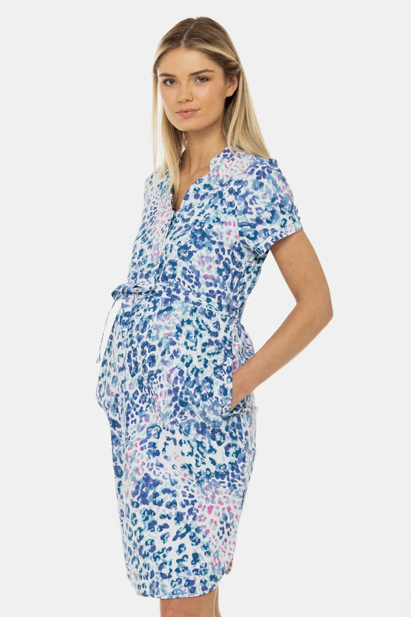 Rochie elastică pentru gravide și alăptare, cu imprimeu