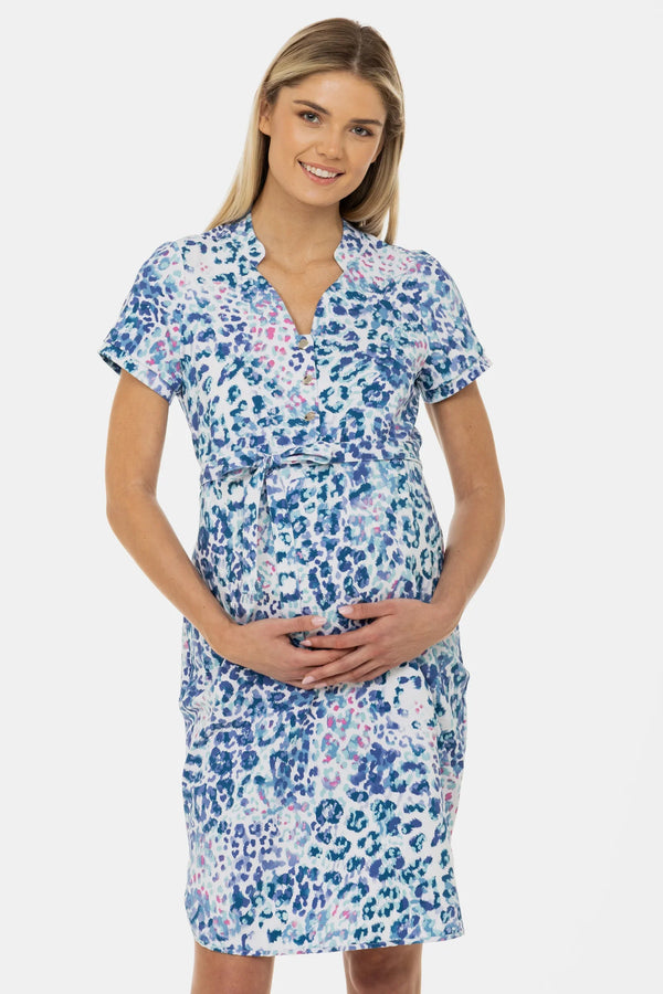 Rochie elastică pentru gravide și alăptare, cu imprimeu