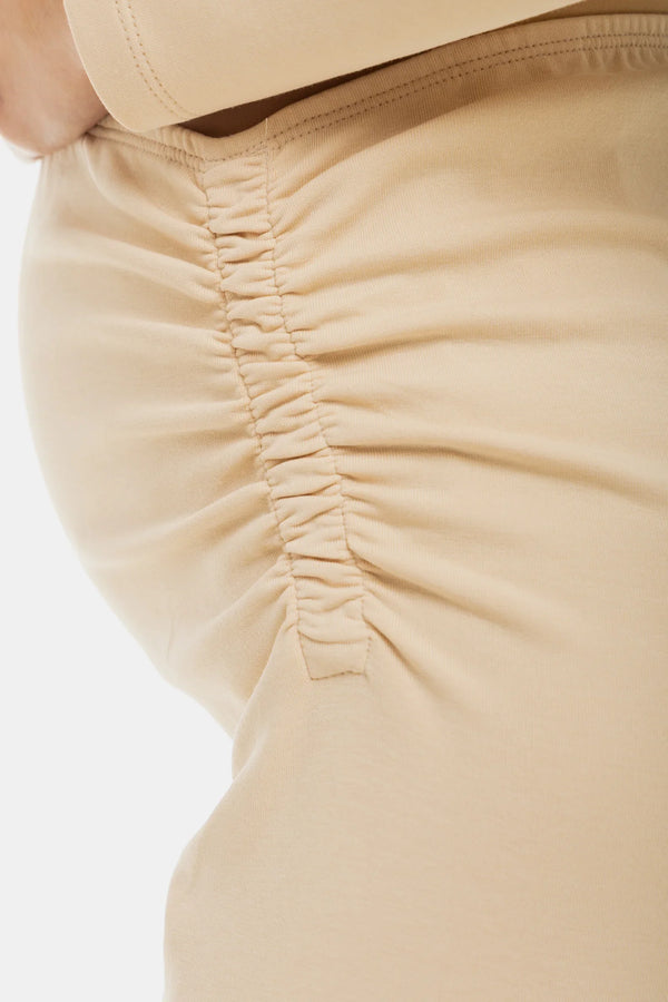 Colanți din bumbac pentru gravide – bej