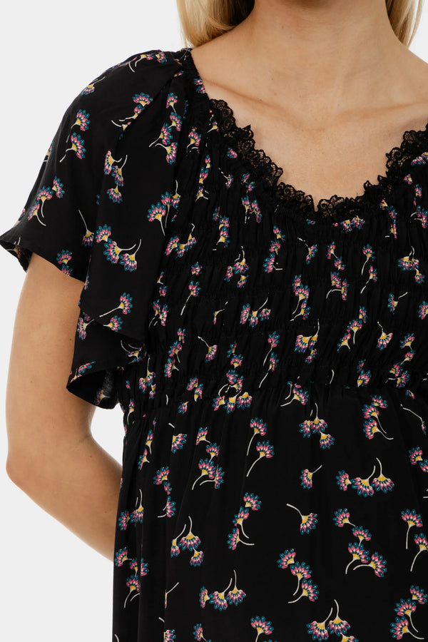 Rochie boho pentru gravide cu decolteu din dantelă