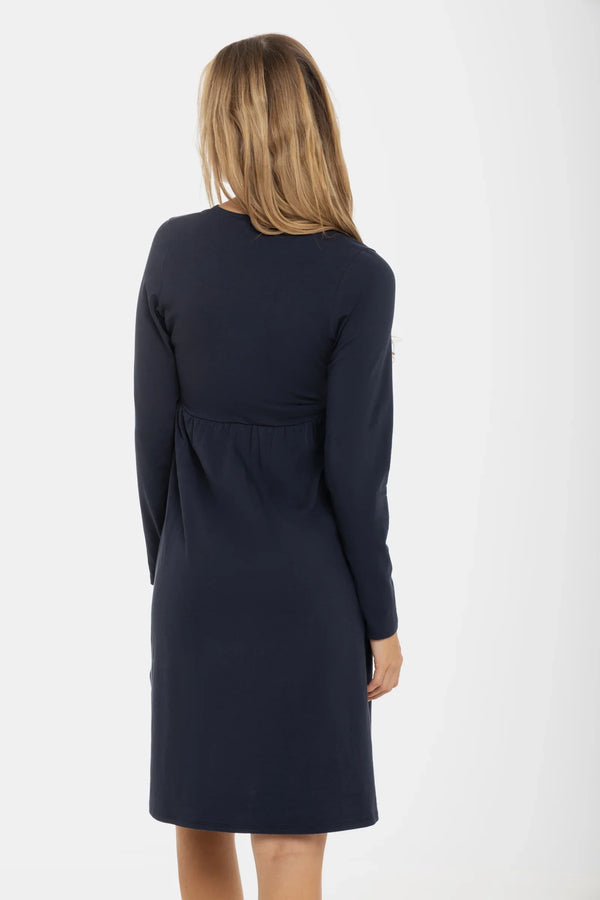 Cămașă de noapte pentru gravide și alăptare – albastru închis