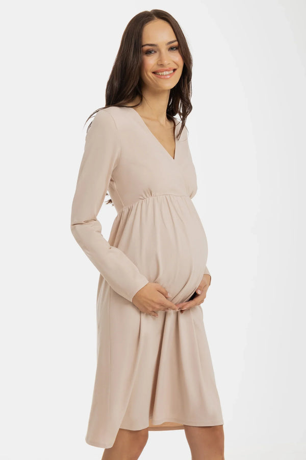 Cămașă de noapte pentru gravide și alăptare – crem