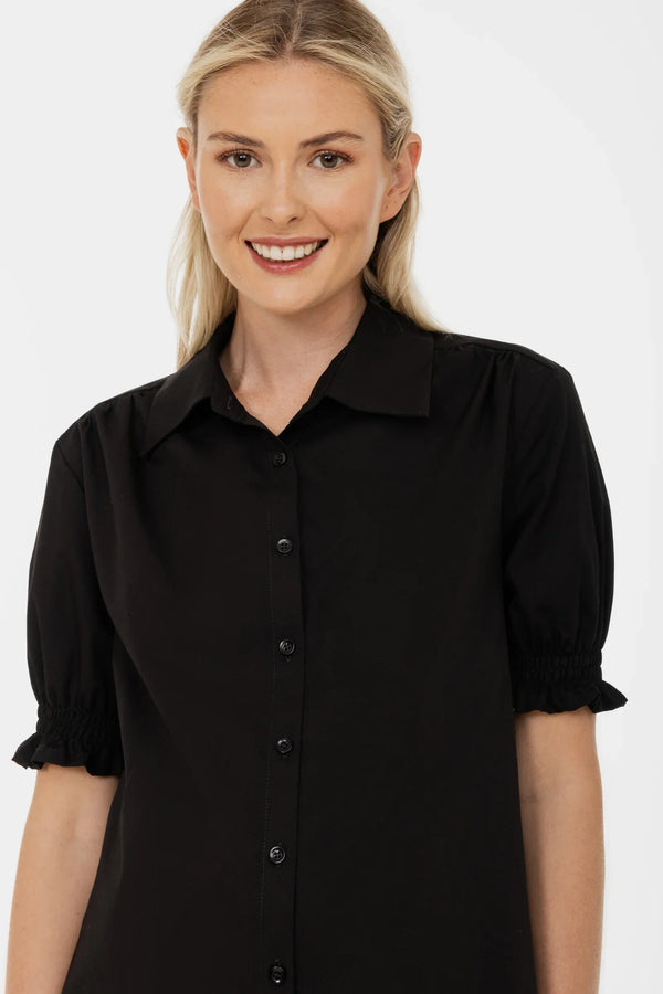 Cămașă din bumbac pentru gravide și alăptare cu mâneci bufante
