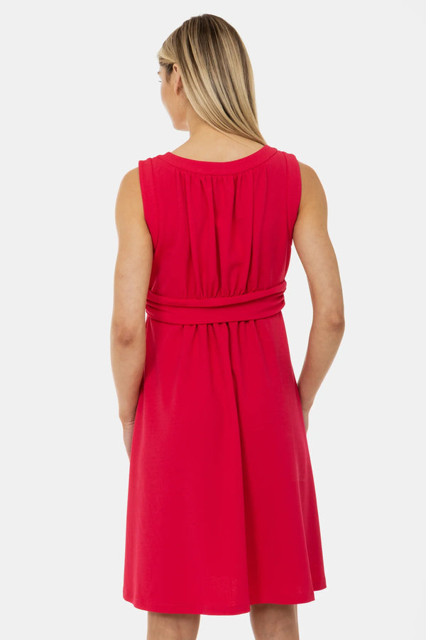 Rochie elegantă pentru gravide cu încrețituri - zmeură