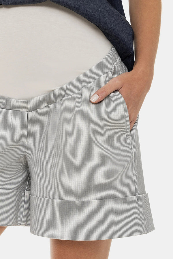 Pantaloni scurți elastici cu dungi pentru gravide