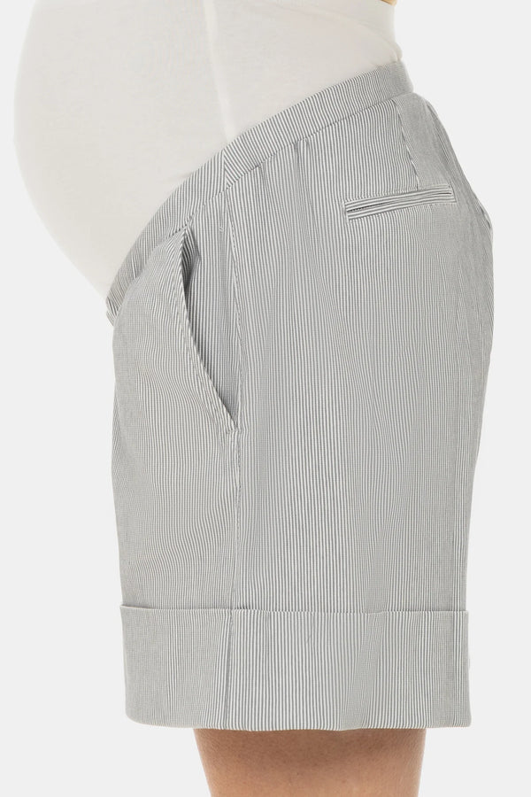 Pantaloni scurți elastici cu dungi pentru gravide